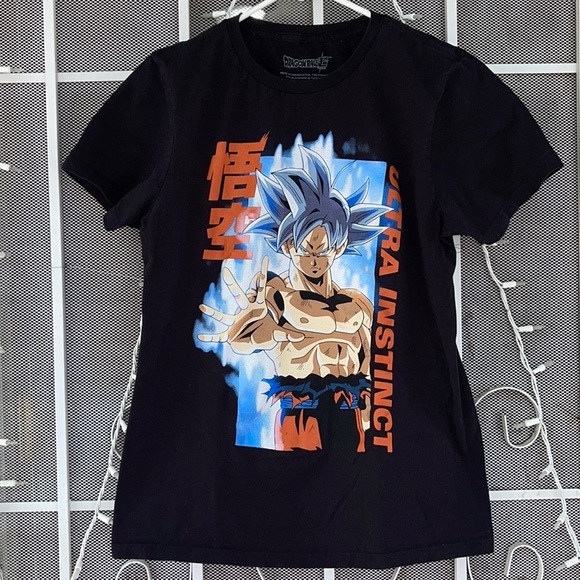 Dragon Ball Z Goku Logo Graphic Print Short Sleeve T-Shirt Black Men's. - Picture 1 of 3
